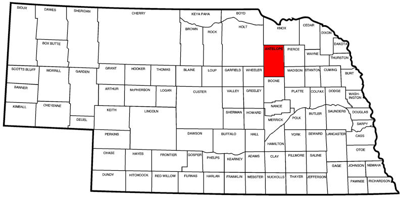 Antelope County, NE Map