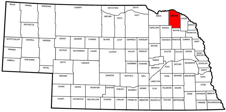 Cedar County, NE Map