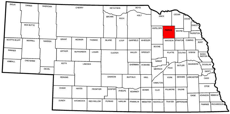 Pierce County, NE Map